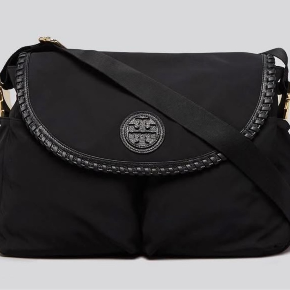 Tory Burch Black Crossbody Bag with Gold Accents